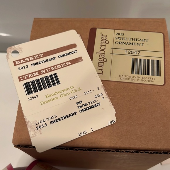 Longaberger Ornament- 2013 Sweetheart Ornament NWT and NIB - Picture 9 of 13